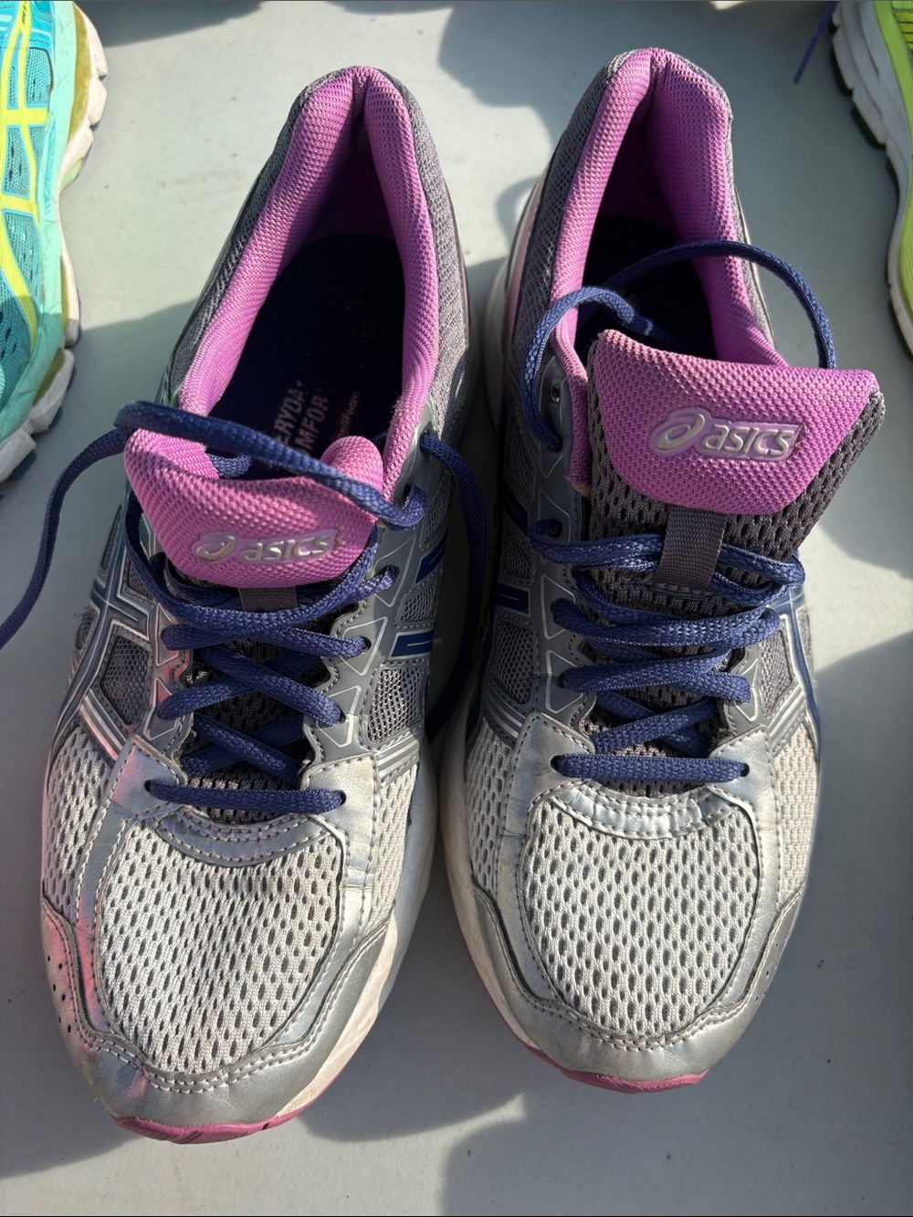 ASICS Gray and Pink Women's Athletic Running Shoes